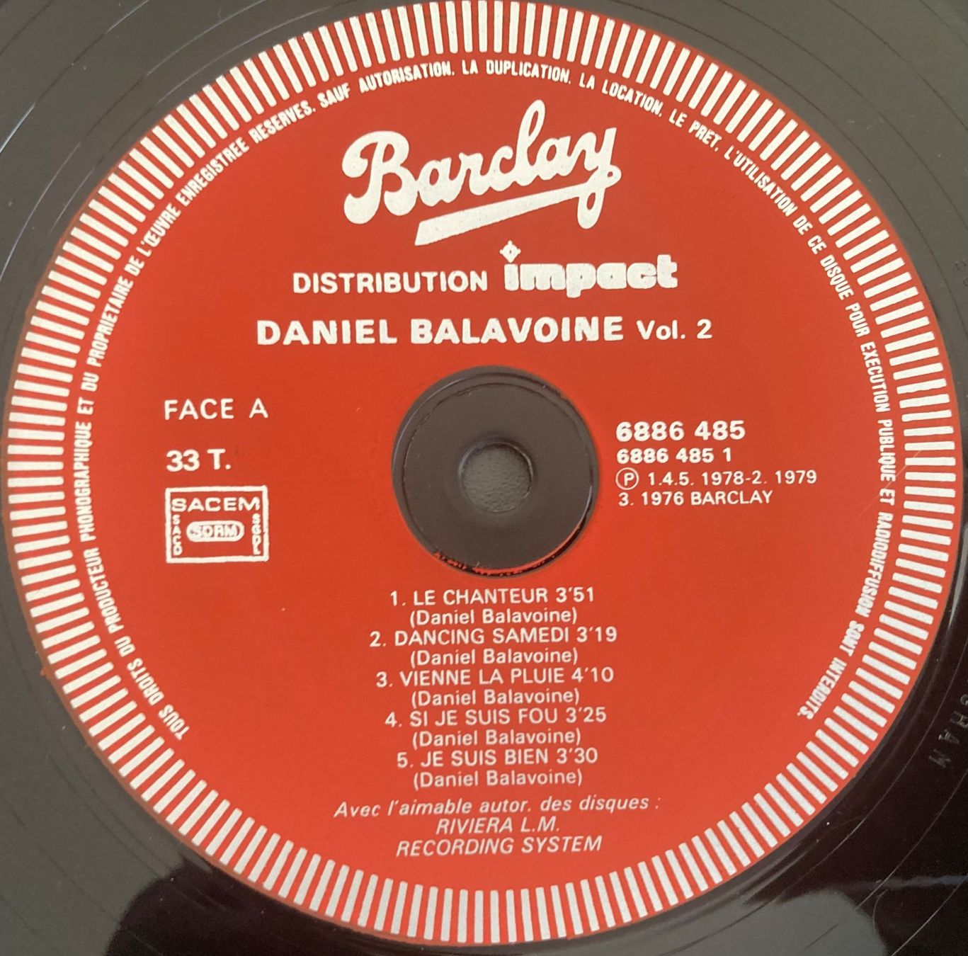 Schallplatten: DANIEL BALAVOINE - BALAVOINE VOLUME 2 – Gebraucht aus Poliez-Pittet von Newtown-Records 3