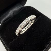 18K Weissgold Memoire-Ring 1.45 ct natürliche Diamanten Neu 