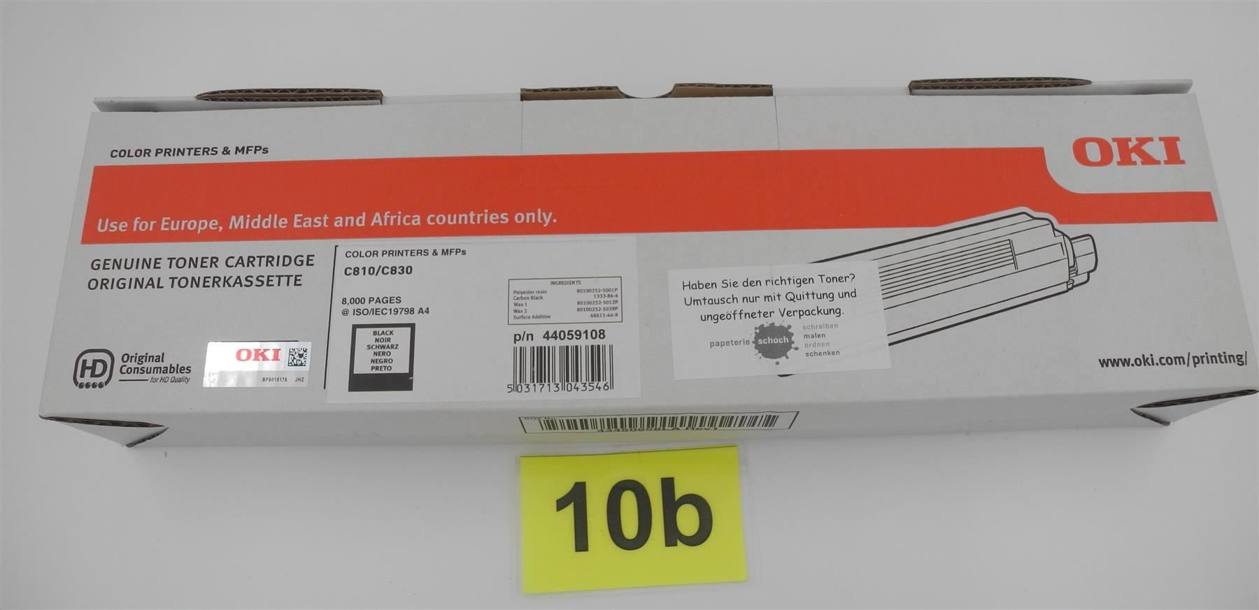 Oki Druckerpatronen & Toner: OKI Toner C810/C830, schwarz p/n44590108 – Neu und originalverpackt aus Kottwil von Crazyrolf
