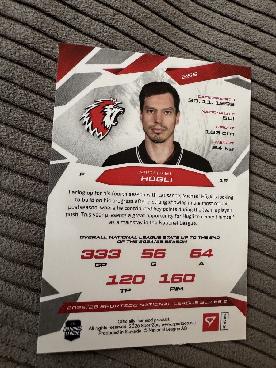 Sportzoo Sammelbilder & Trading cards: Michael Hügli - Lausanne HC - Sportzoo 2025/26 - Limitiert! – Neu (gemäss Beschreibung) aus Rapperswil SG von ste_99 1