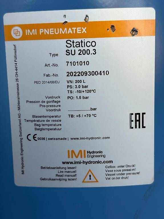 Pneumatex Annaffiatura & Irrigazione: Druckausdehnungsgefäss – Usato da Thun venduto da drageen 3