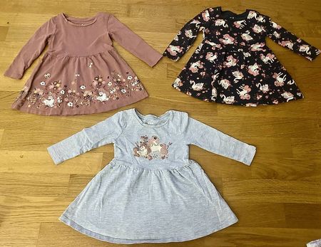 Mädchen Einhorn Kleid 92 / 3 Stk. 