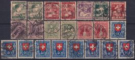 1915-25, Pro Juventute Lot mit sauberen Stempeln, Kat. 863.-