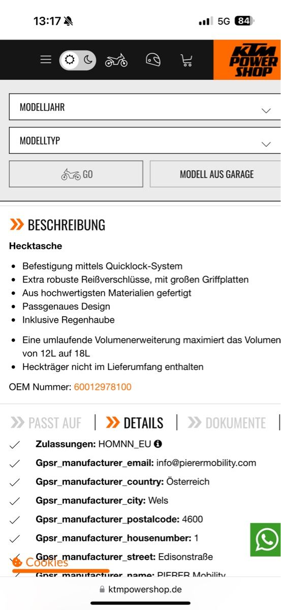 KTM Borse: KTM Powerparts Hecktasche – Nuovo (secondo la descrizione) da Uetendorf venduto da Stevefrutiger 5