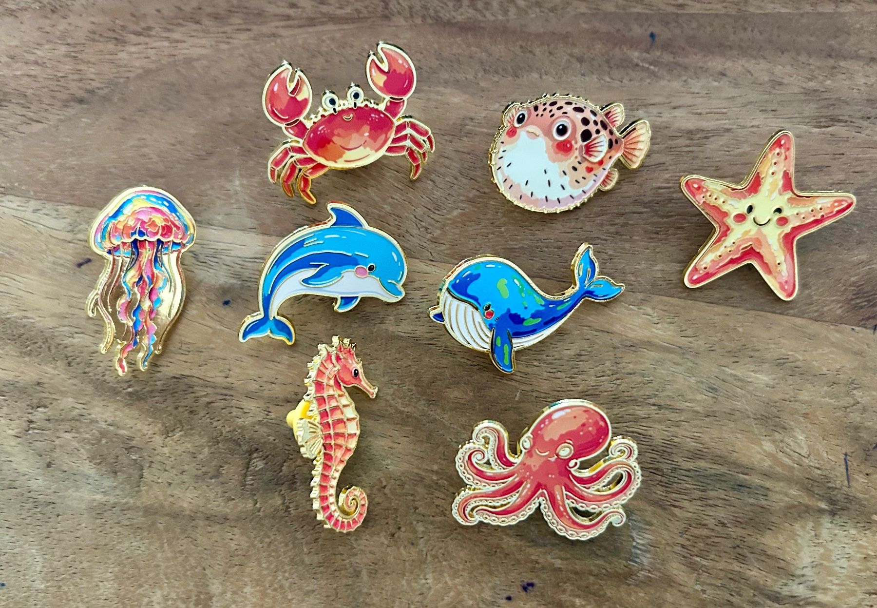 Placchette & Badge: Set 8x Pin Meerestiere – Nuovo e nell'imballaggio originale da Geneve venduto da vane267