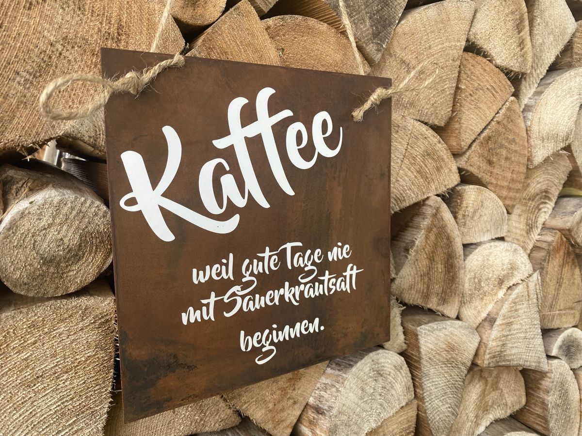 Schilder: Edelrost Schild „Kaffee“ – Neu und originalverpackt aus Obergerlafingen von Schilu-2017