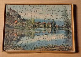 Altes Holz- Puzzle / Vintage Sujet: Schloss Werdenberg 48-tl