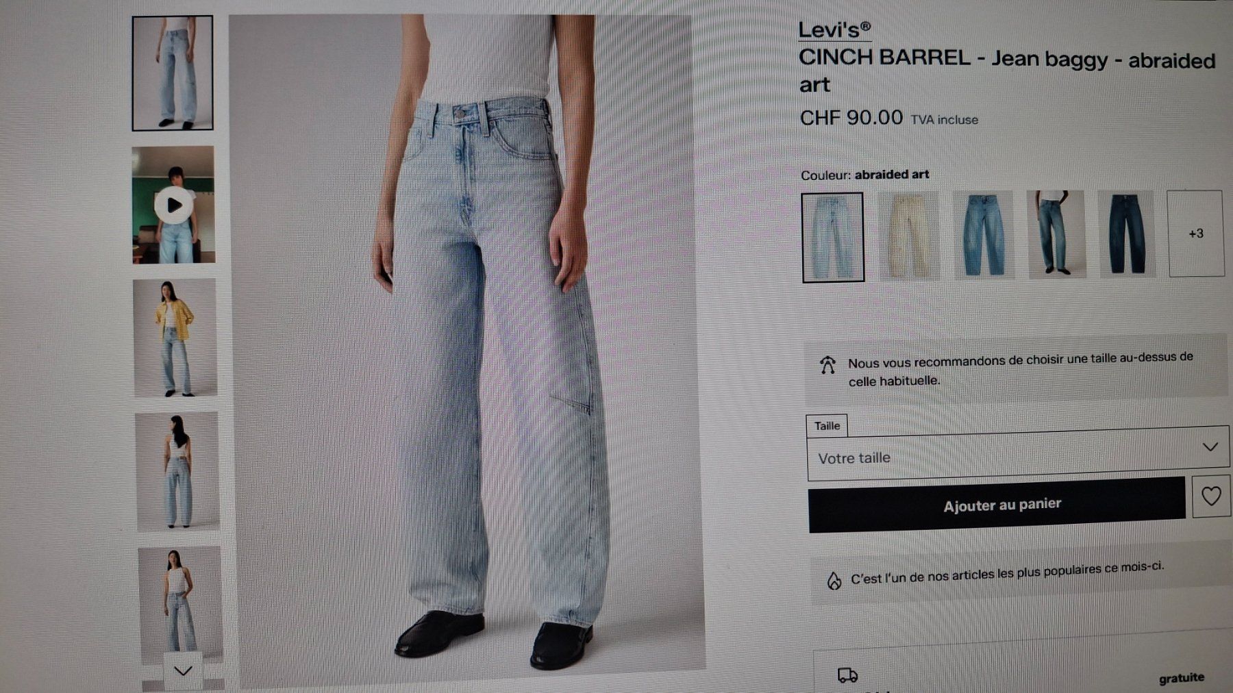 Levi's Jeans: Levi's CINCH BARREL neuf 100 % coton T.30 – Nuovo (secondo la descrizione) da Yverdon-les-Bains venduto da car_vz9j