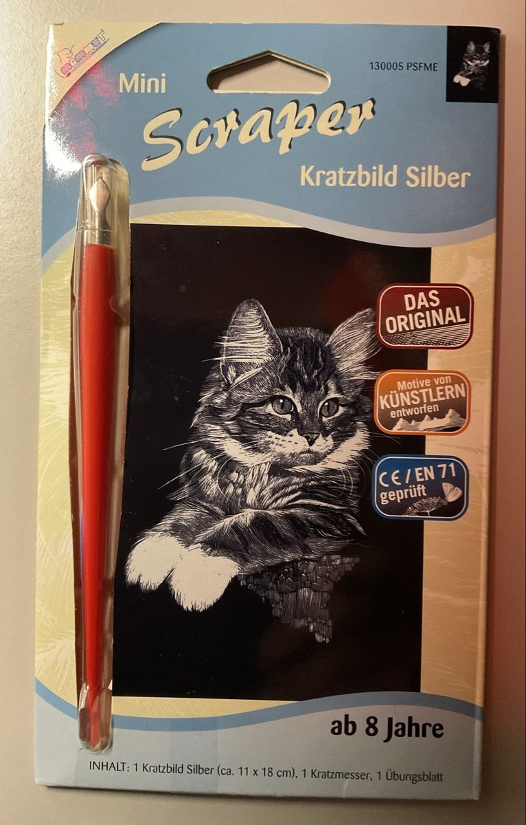 Kit bricolage: Kratzbild Silber Katze neu & originalverpackt – Nuovo e nell'imballaggio originale da Eggersriet venduto da Rotti44