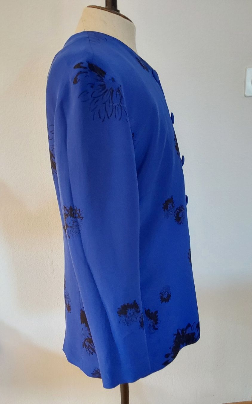 Akris Giacche: Jacke Seide AKRIS 44 Vintage blau – Usato da Köniz venduto da scopello12 2