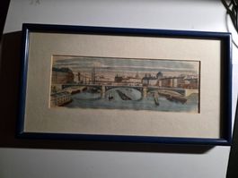 Bild Gemälde Druck Repro Stich 32 x 18 cm - Paris 1865