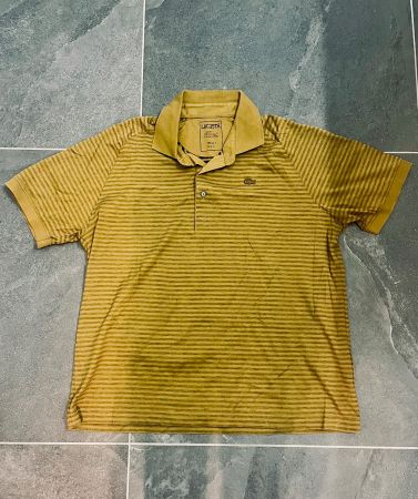 2 Polo homme Lacoste (rayé jaune et rayé bleu) taille L