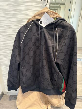 Gucci jumbo GG hooded jacket M