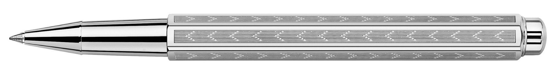 Caran D'Ache Penna & Evidenziatori: 838.286 Chevron platiniert ** Ecridor Caran d'Ache ** ROLLER – Nuovo e nell'imballaggio originale da Strengelbach venduto da Mozi1