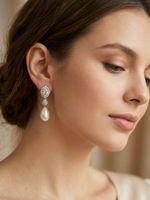 Boucles d'oreille perles en Argent Plaqué Or