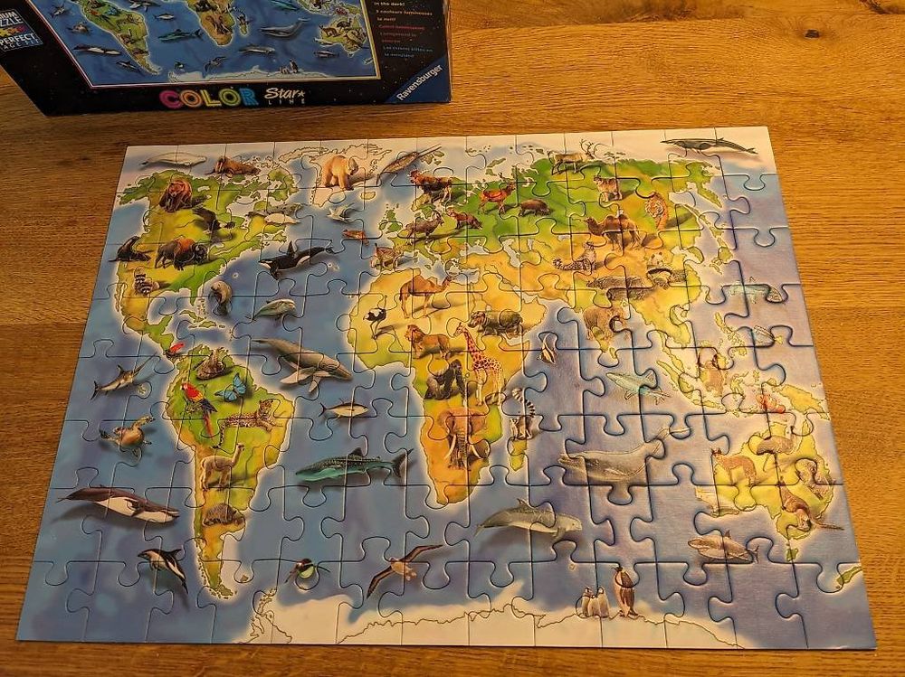 Ravensburger Puzzles: Ravensburger Puzzle - Tierische Weltkarte – D'occasion à Bonstetten par introwertyk