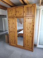 Kleiderschrank mit Schiebetüre und Spiegel Holz 149x230x60cm