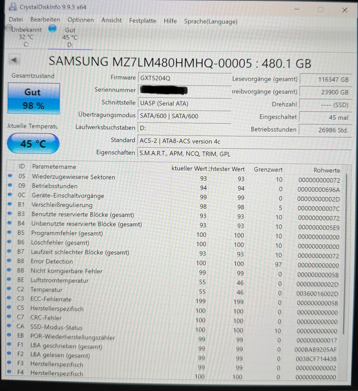 Samsung Dischi rigidi: Samsung SSD PM863a 480GB – Usato da Tann venduto da Speedesel 1