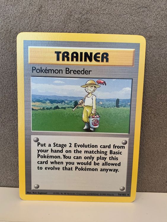 76/102 Pokémon Breeder Trainer Rare ENG Pokemon Base Set (Gebraucht) in ...