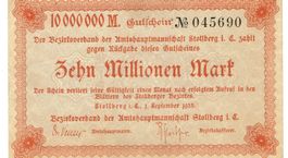 Stollberg 10 Mil.Mark 01.09.1923 VZ-VZ+
