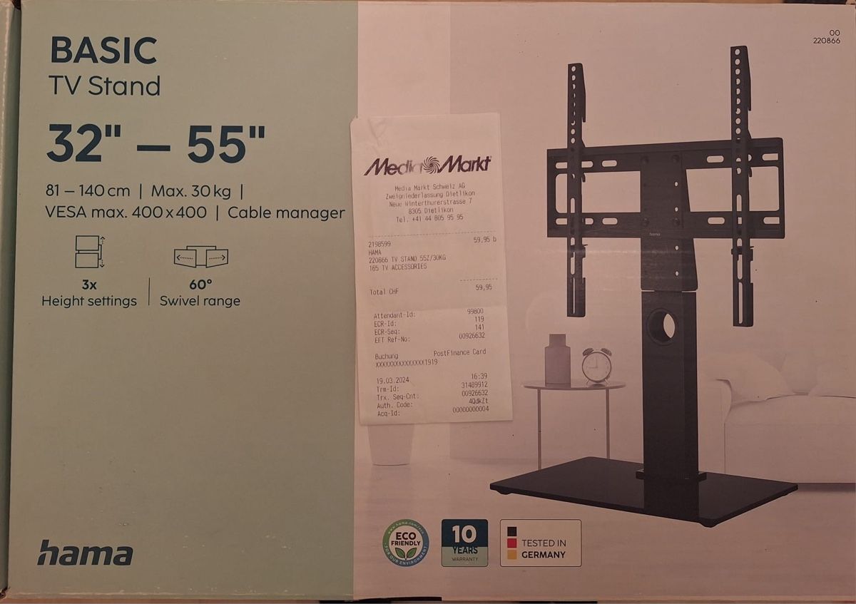 Supporti a parete: NUOVO Supporto TV Hama Basic 32-55 pollici - Ottimo stato – Nuovo (secondo la descrizione) da Volketswil venduto da mon_ssk6