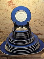 Geschirr Service Kobaltblau/Weiss, 18-teilig, Vintage Style!