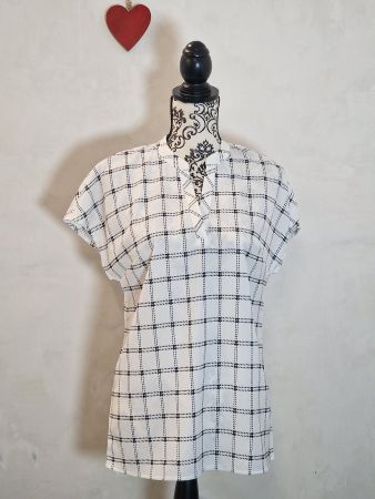 Damen Bluse weiss schwarz kariert amy vermont 36 top Zustand