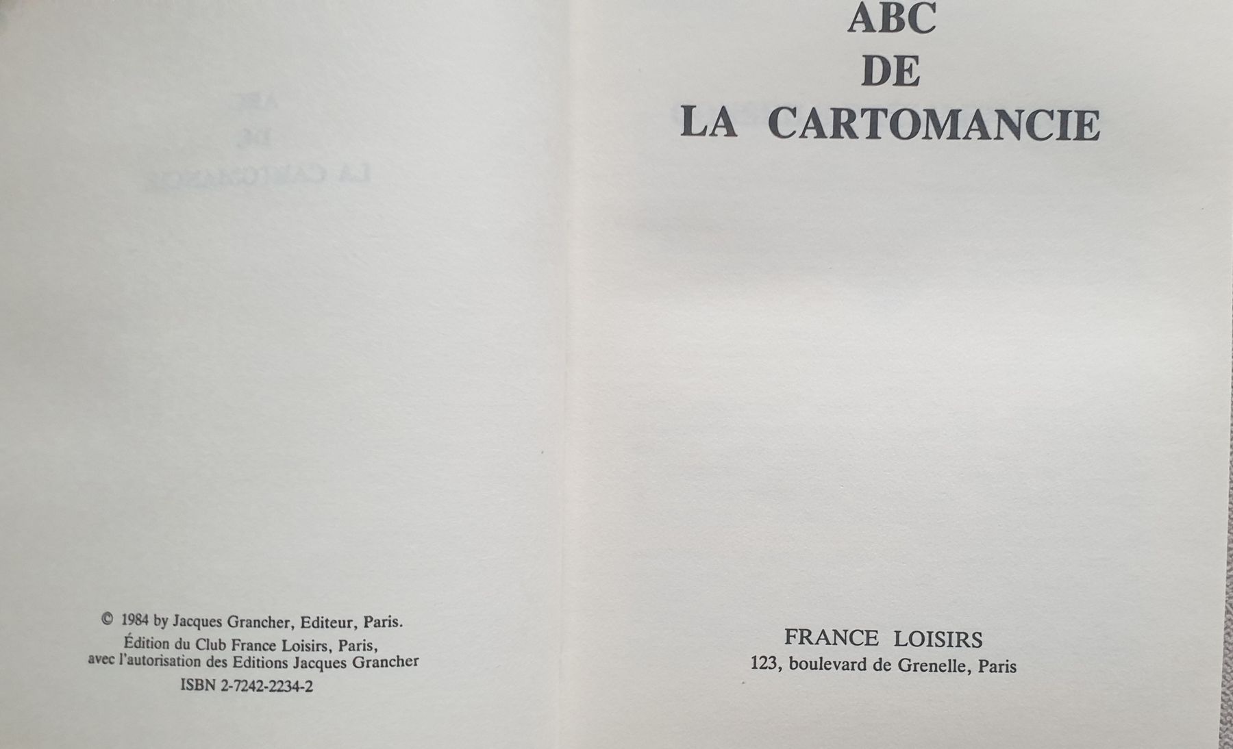 Libri: abc de la cartomancie – Usato da Hauterive NE venduto da Belem 2