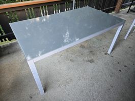 Tisch Glasplatte Metallgestell Rechteckig 160×90