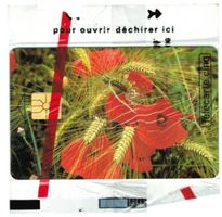 Privat-Telefonkarte Frankreich Mohnblumen originalverpackt
