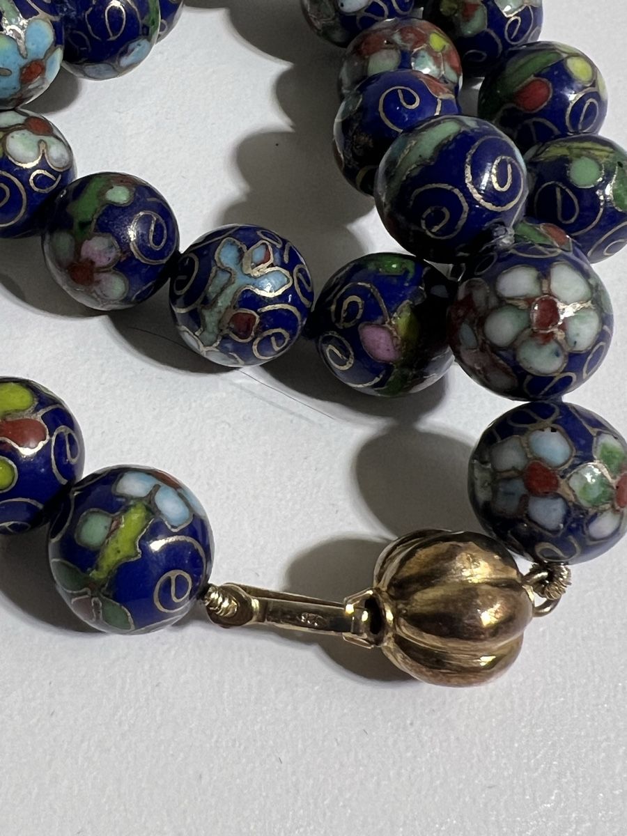 Catenine: Collier de perles en émail cloisonné vintage – Usato da St-Pierre-Clages venduto da ste_xk6p 2