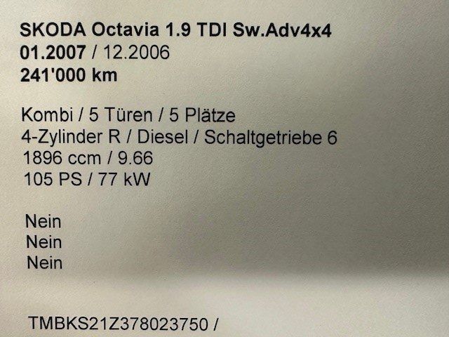 Anhangelast Skoda Octavia