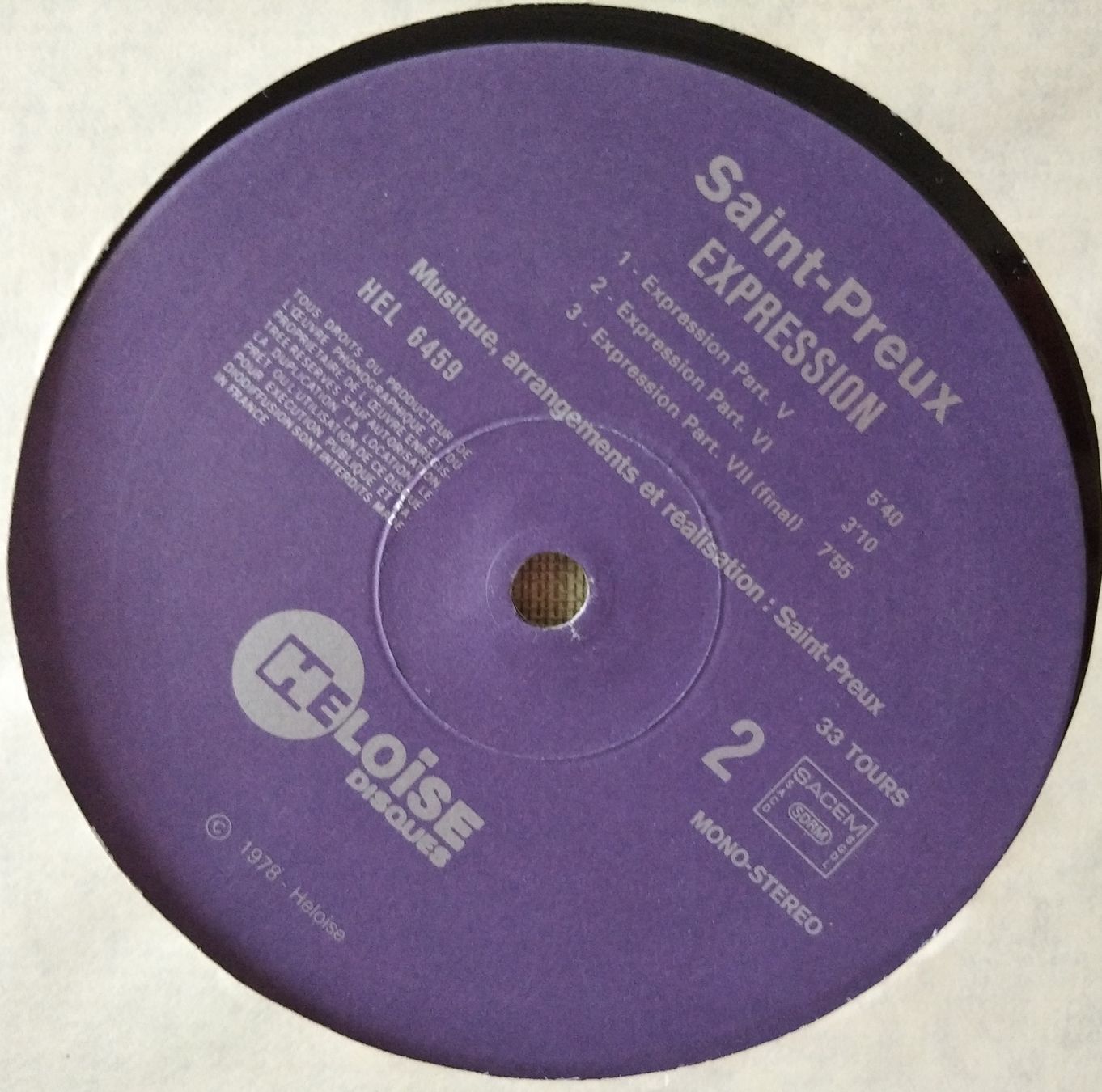 Dischi in vinile: Saint-Preux / Expression (LP) – Usato da Rubigen venduto da Honda750 2