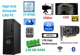 PC Dell 3431 i7-9700 128GB 1TB 1TB NVME P620 CAD VIDEO Win11