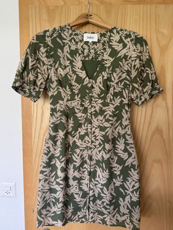 Ba&sh Green Leaf Print Summer Dress Size 1