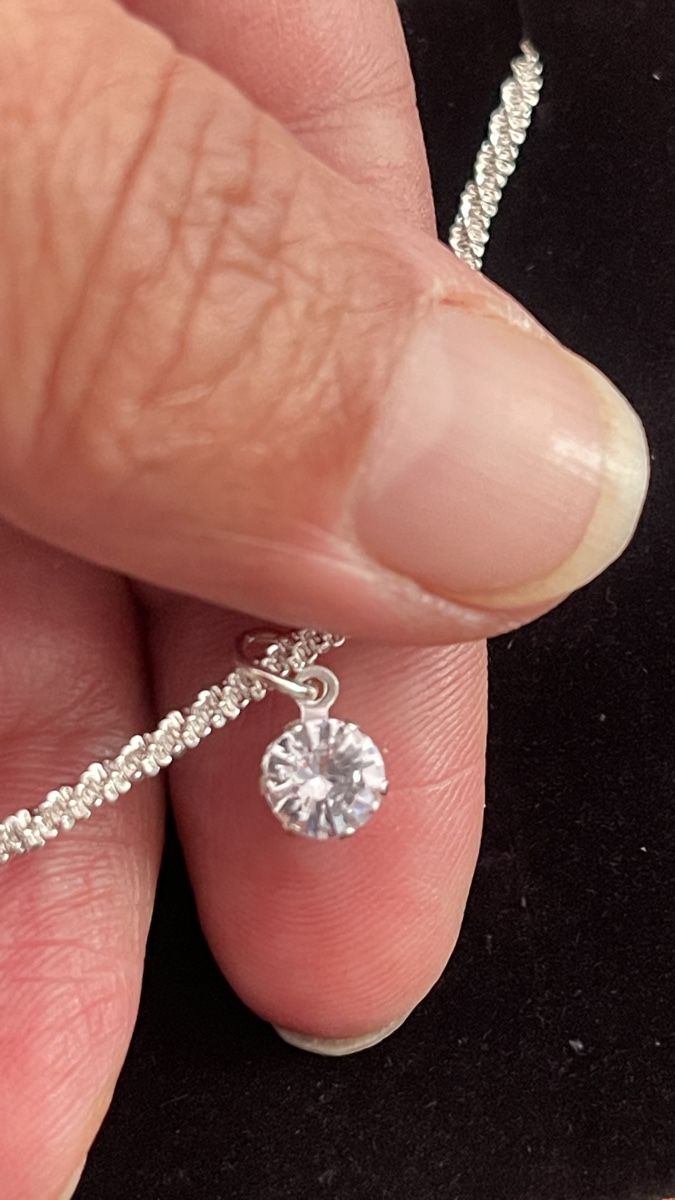 Catenine: Versilberte Halskette mit Zirkonia – Nuovo (secondo la descrizione) da Trimbach venduto da Alessia75 1