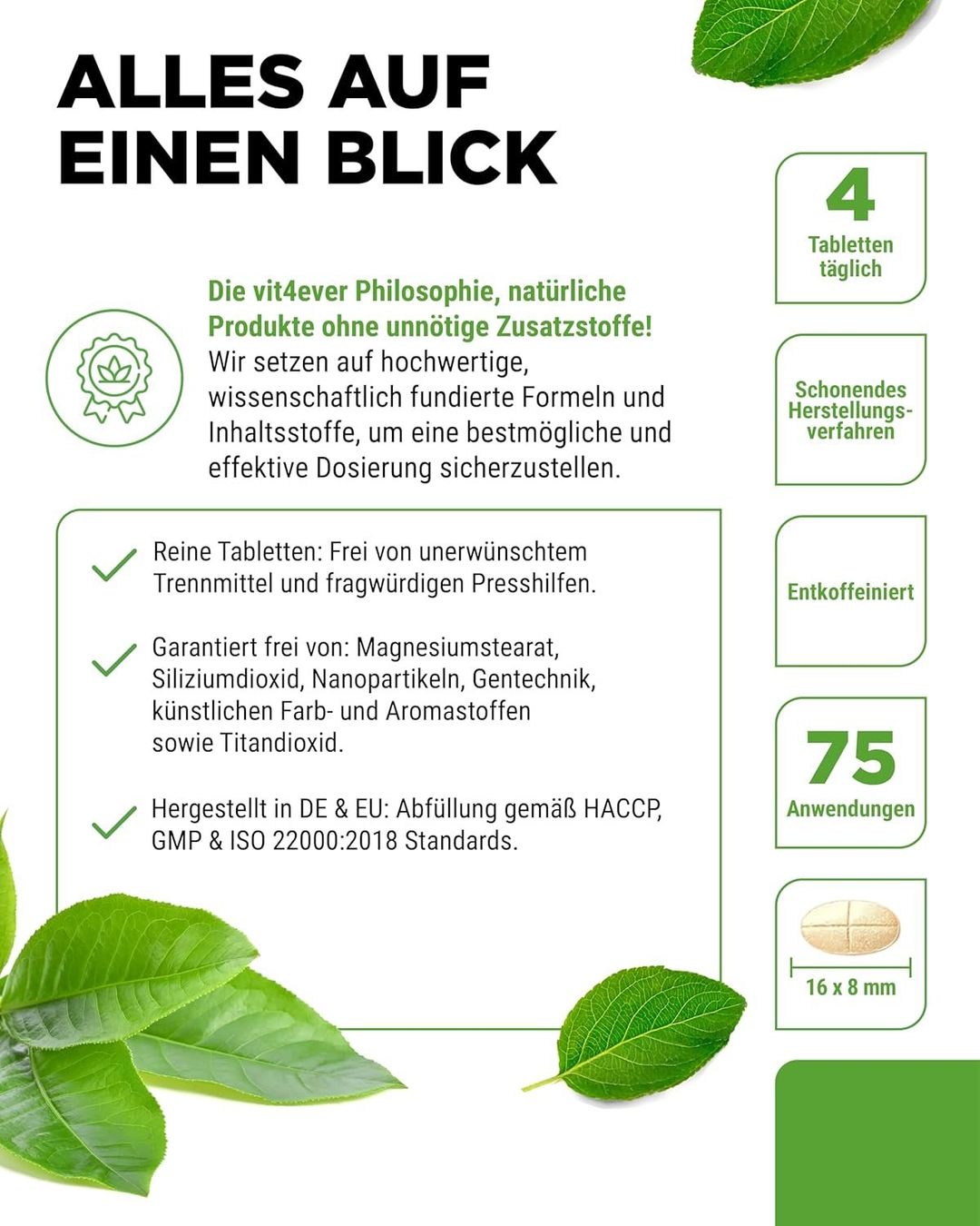 Cibi & Specialità: Grüntee Extrakt 2000mg EGCG 300 Tabletten – Nuovo e nell'imballaggio originale da Suhr venduto da SchnapperCH 3