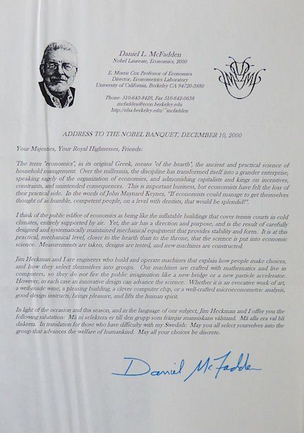 Autografi: Daniel McFadden (1937) Nobelpreisträger - Autogramm – Usato da Dietikon venduto da cyranos1