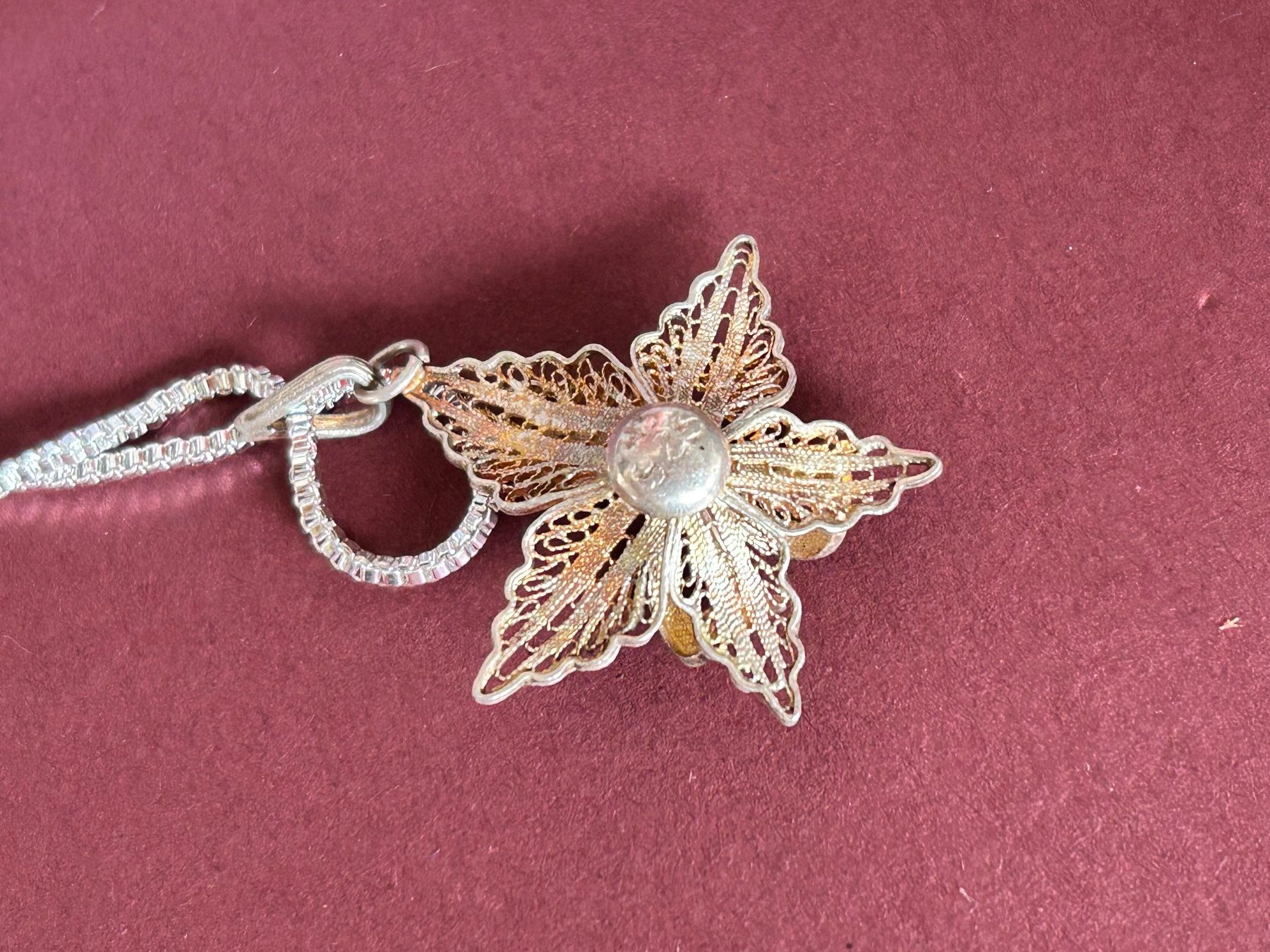Anhänger: Kette mit Orchidee (Silber) – Gebraucht aus Dittingen von Bellevista 5