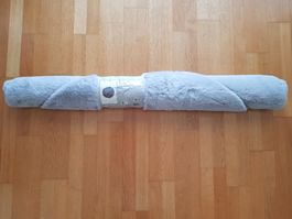 Teppich rund 120 cm hellgrau, flauschig (Polyester) - NEU
