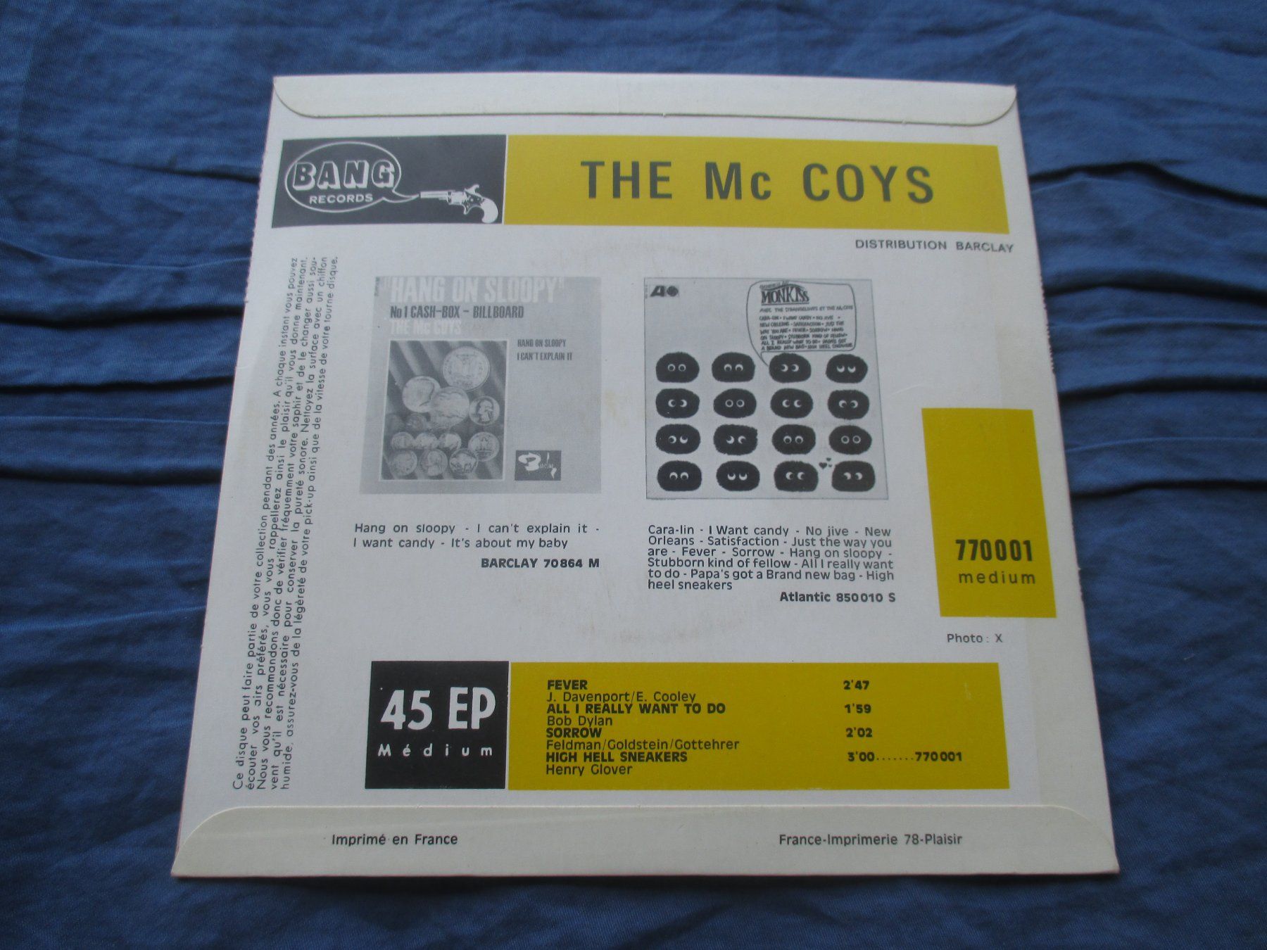 Schallplatten: The Mc Coys EP Fever – Gebraucht aus Colombier NE von Nevenma 1