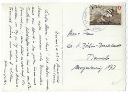 1946 Ansichtskarte von Zermatt mit passendem Kurortstempel