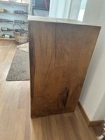 Massiver Holz-Hocker, Beistelltisch, Baumstamm, Rustikal, Un