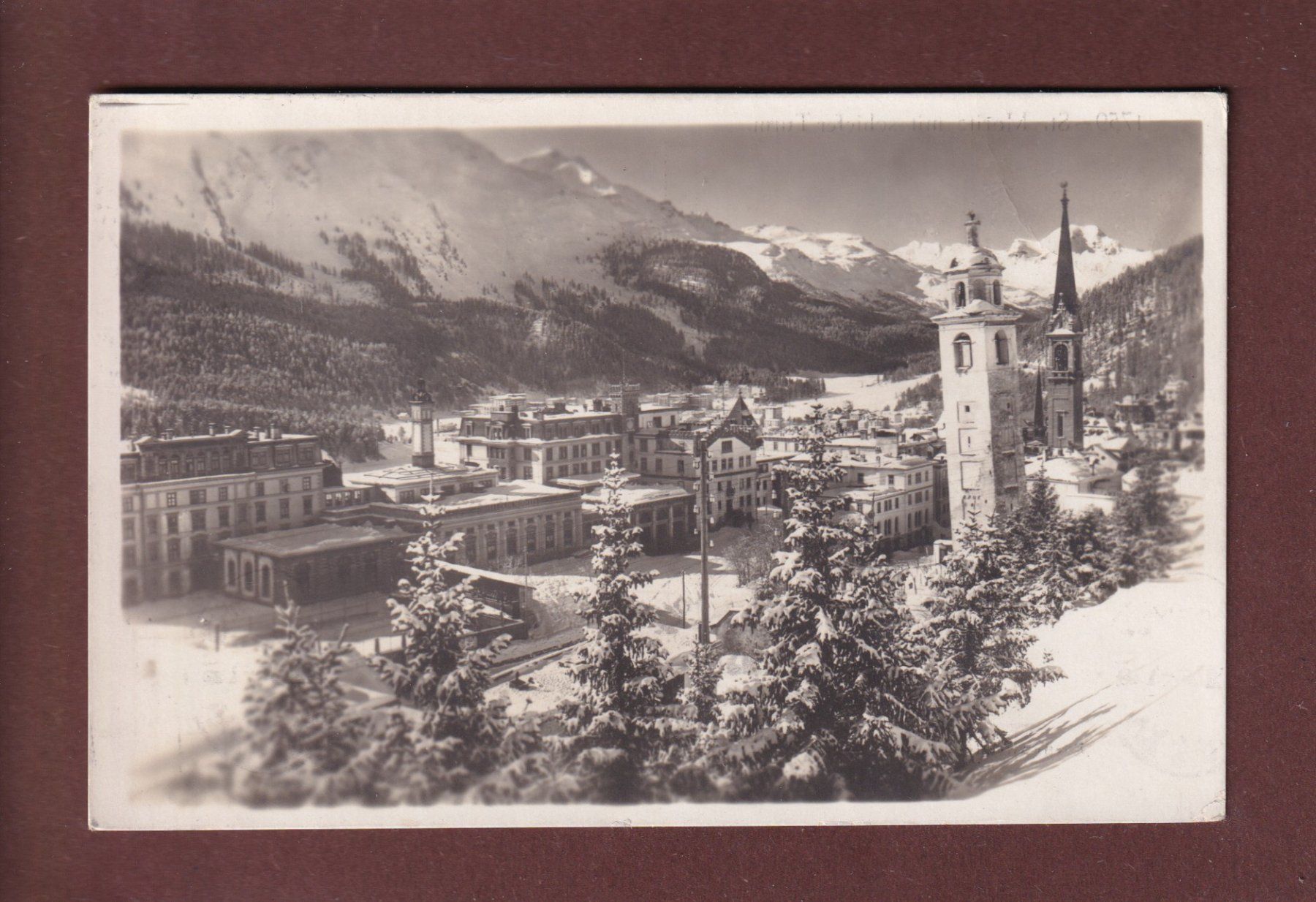 Cartoline postali: ST. MORITZ - Schiefer Turm - 1924 – Usato da Pully venduto da nicecards