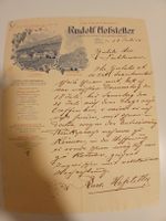 Lettre manuscrite, Rudolf Hofstetter, 1912
