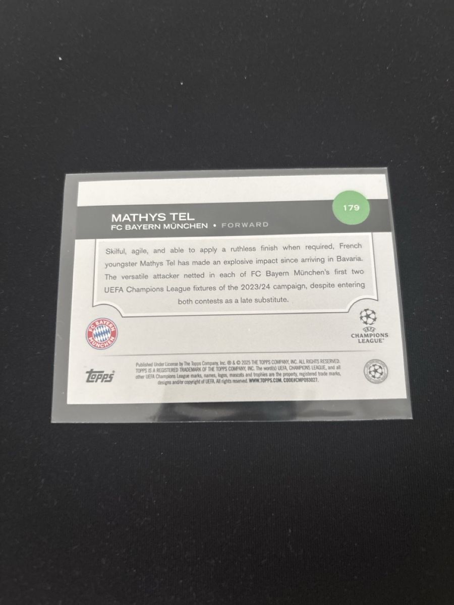Mathys Tel - FC Bayern München Topps Karte - 2025 (Gebraucht) in ...