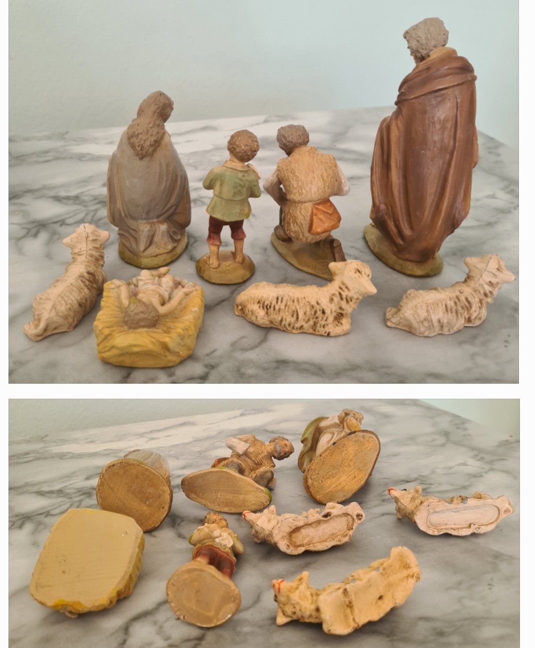 Statuette: 8 antike Krippenfiguren Stil Fontanini, um 1920 – Usato da Winterthur venduto da bibummi 9