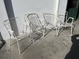 70er Jahre Gartensessel Gartenstühle Metall 4 Stk. Vintage 