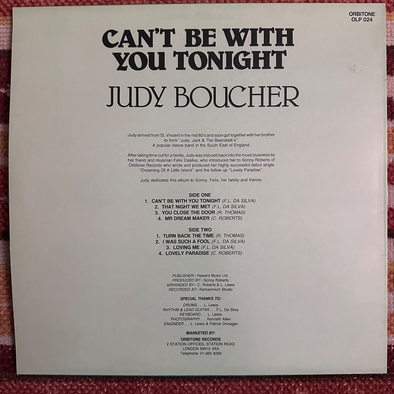 Schallplatten: LP - Judy Boucher - Can't Be With You Tonight – Gebraucht aus Breganzona von Onairda75 1