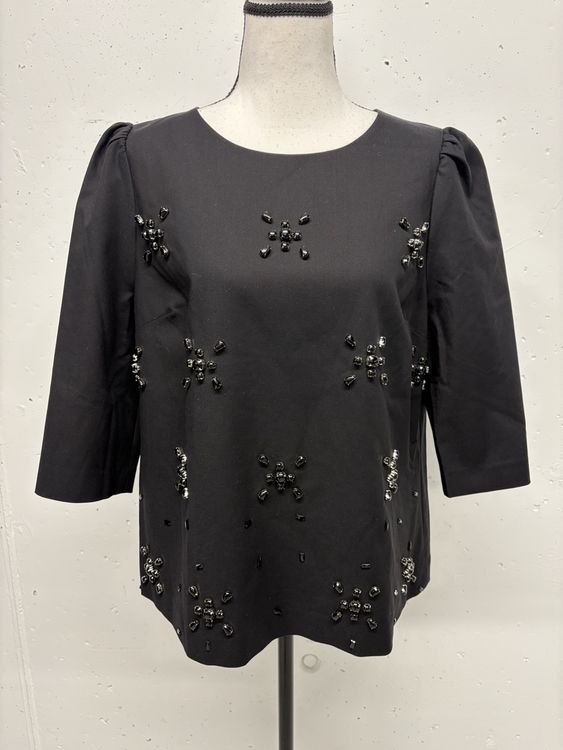 Dorothee Vogel Blusen: Dorothee Vogel Schwarze Designer Bluse Gr. 42 Perlen Strass – Neu (gemäss Beschreibung) aus Regensdorf von secondchancefashion